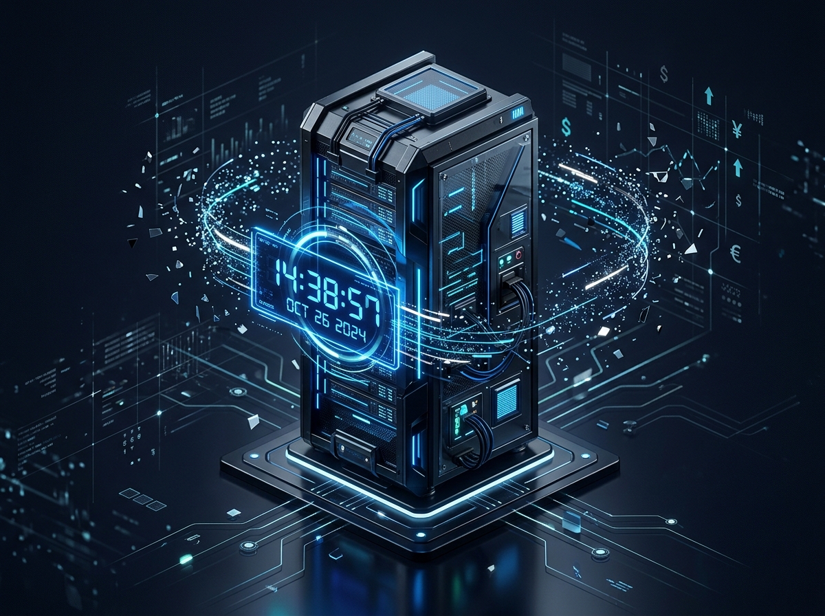 24/7 Support Clock Tower Illustration